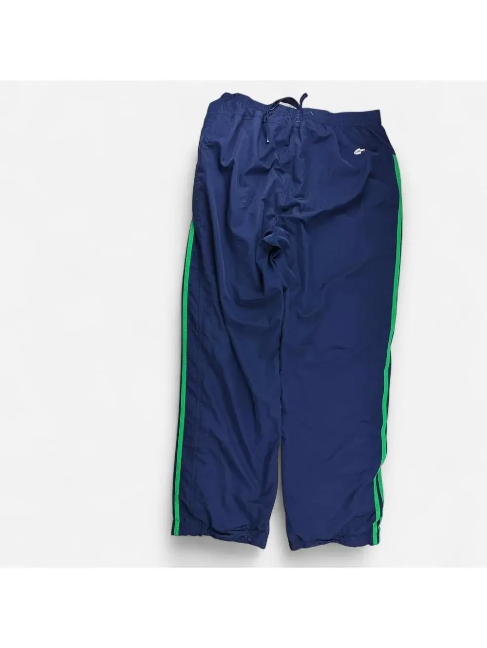 Adidas Navy Green Three Stripe Nylon Track Pants